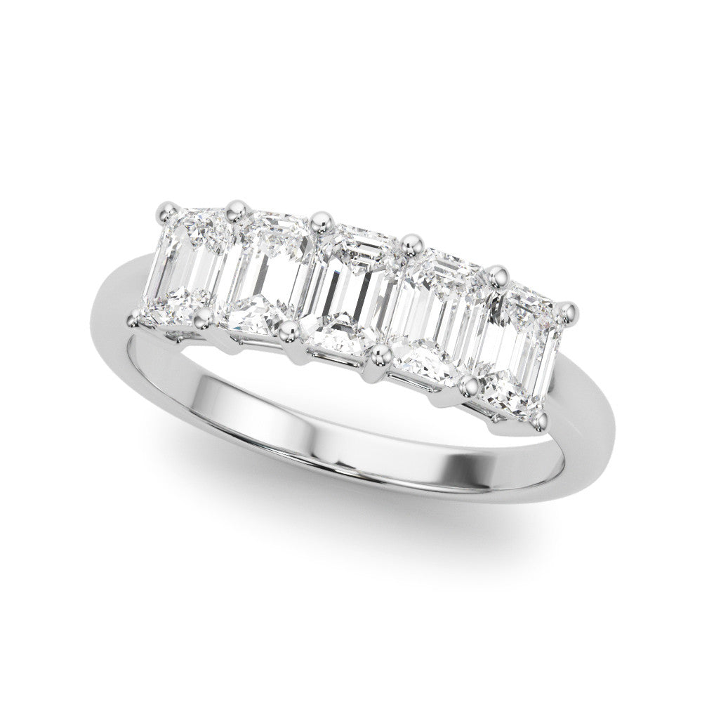 Five Stone 2.0 ct. Emerald Diamond Wedding Ring-VIRABYANI